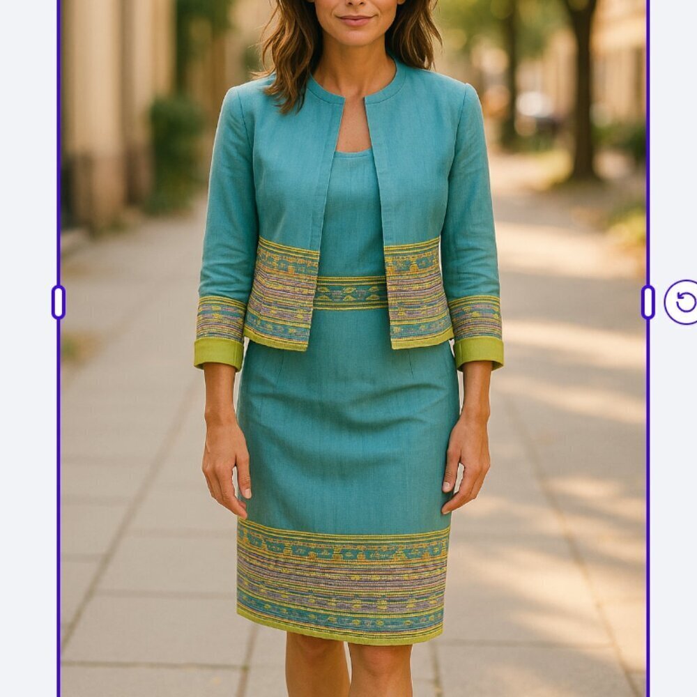 Ruty Skirt Set Embroidered Three Piece Outfit Plus Size 14